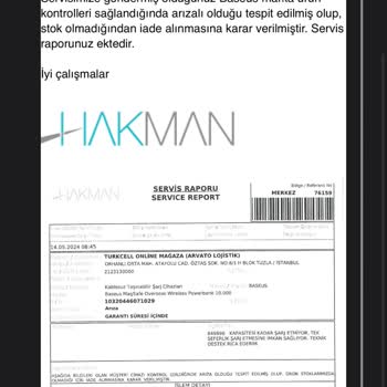 Turkcell Pasaj Baseus Taşınabilir Şarj Aleti Garanti Sorunu