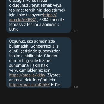 Aras Kargo Begonya Şubesi Evde Yoktunuz Yalanı