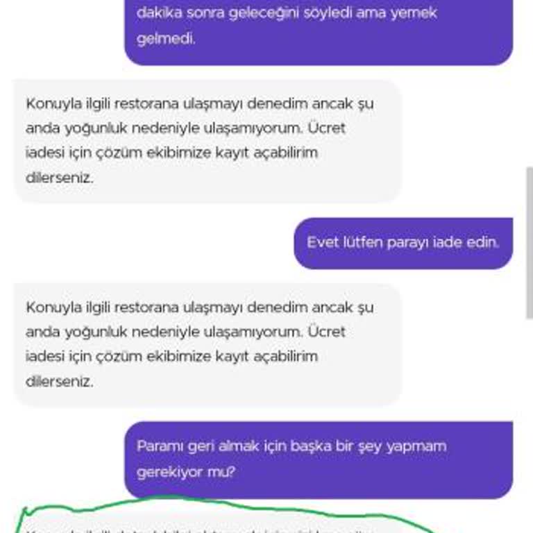 Getir Missing Meal, Broken Support