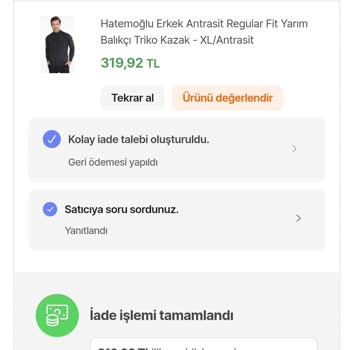 Hatemoğlu Giyim Ürün İade Süreci