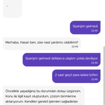 Getir Para İadesi Yapılmadı