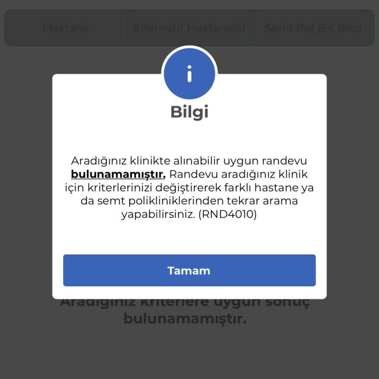 MHRS - 182 Göz Randevusu Alamıyorum