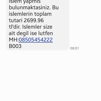 Vodafone'da Bana Ait Olmayan İşlemlere İtiraz