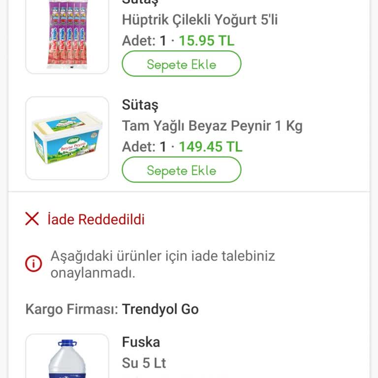 Trendyol Hızlı Market Eksik Sipariş Ve İletişim Sorunları