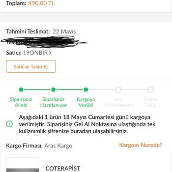 Aras Kargo Şikayet Ürünüm Yok
