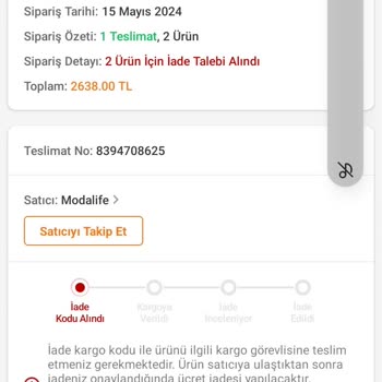 Eksik Ve Kusurlu Ürün Modalife