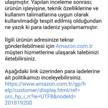 Amazon Kusurlu Ürün Gönderimi.