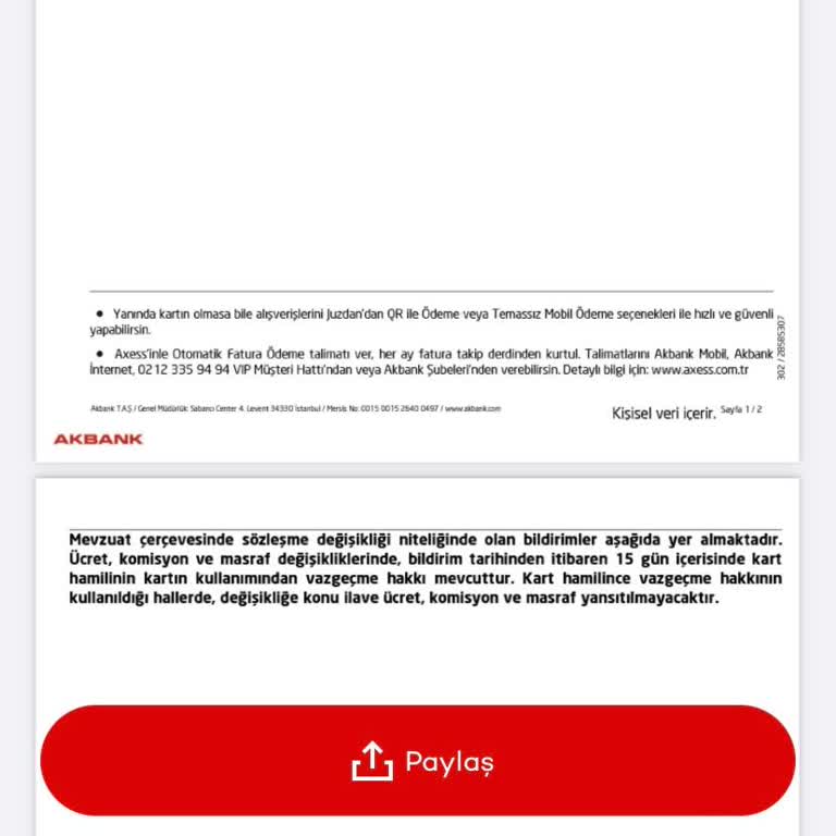 Akbank Kredi Kartı Üyelik Ücreti