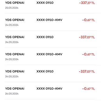 YDS Openai Akbank Kartımdan Çekim Yapılmış