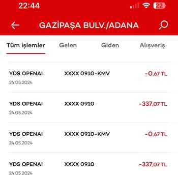 YDS Openai Akbank Kartımdan Çekim Yapılmış