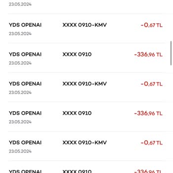 YDS Openai Akbank Kartımdan Çekim Yapılmış