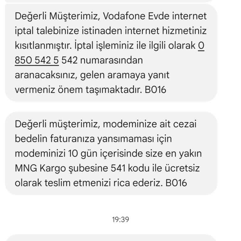 Vodafone.net Hattım İptal Edilmiyor.