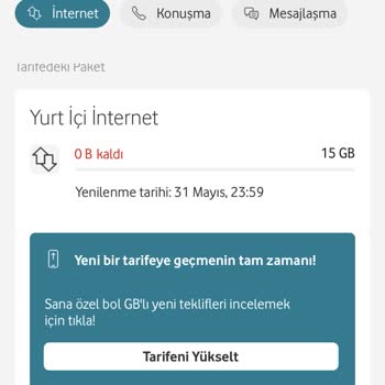 Vodafone Hızla Tükenen İnternet Ve Ek Paket Sorunu
