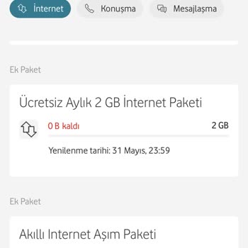 Vodafone Hızla Tükenen İnternet Ve Ek Paket Sorunu