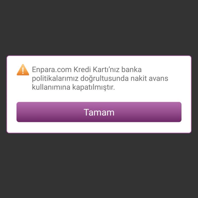 Enpara Nakit Avansa Kapatılmış Kart