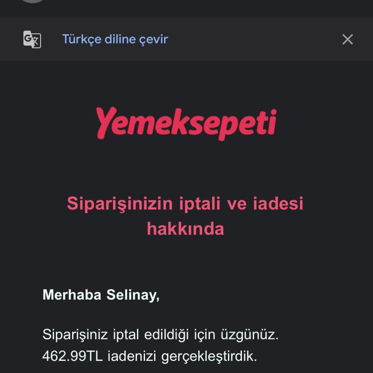 Yemeksepeti Müşteri Hizmetlerinin Olmayışı