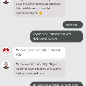 Vodafone Cezasız Cayma Hakkımı Kullanmak İstiyorum