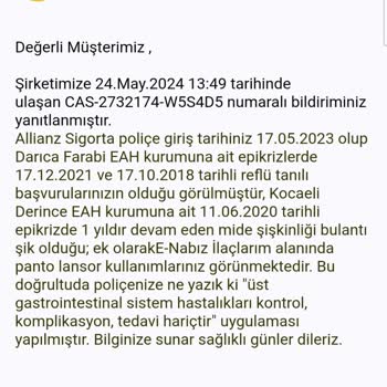 Allianz Sigorta Allianz Saglik Sigortası Bahaneleri