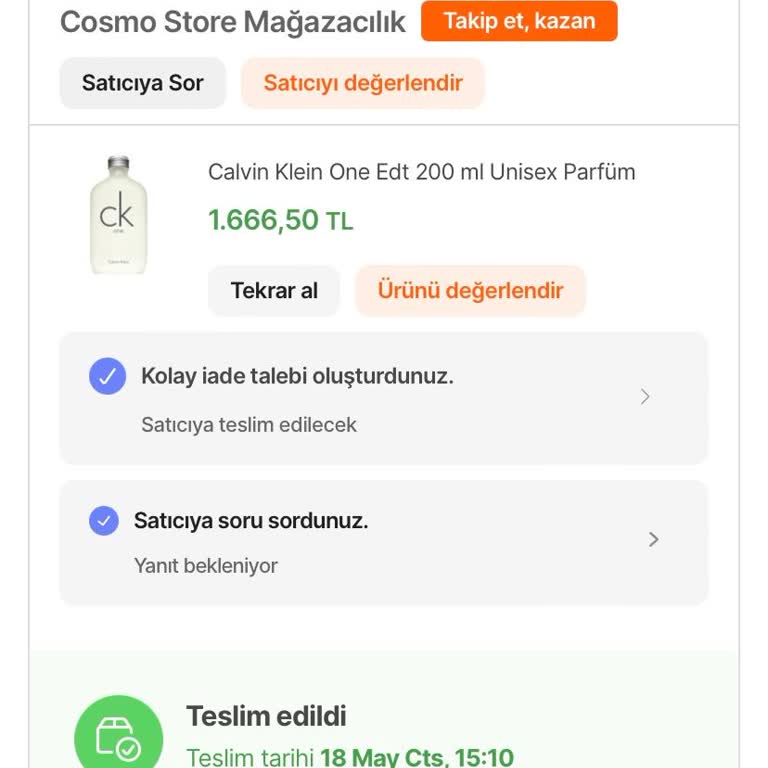 Hepsiburada Cosmo Store Mağazacılıktan Alınan Ürün