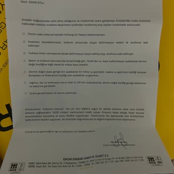 Kavsan Ayakkabı Sanayi Greyder Ayakkabı Kalite Düşüklüğü