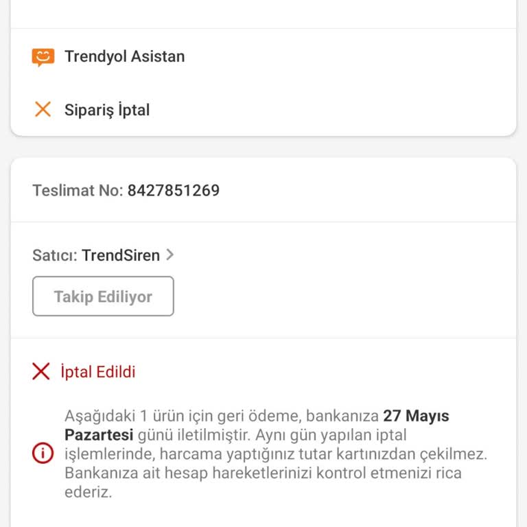 Trendyol İademi Yapın Acilen