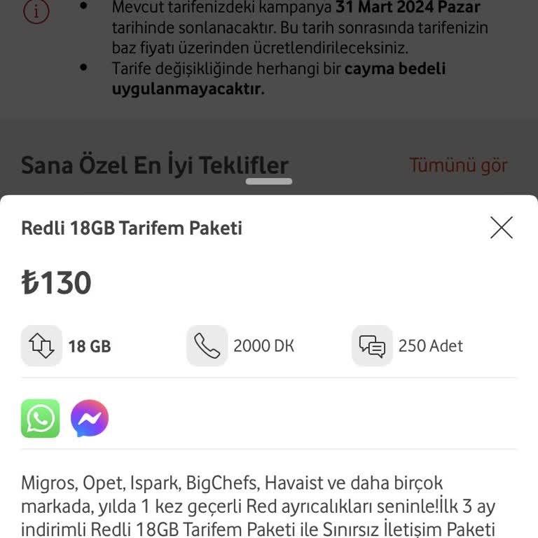 Vodafone Onay Vermeme Rağmen Tarife Geçişimi Sağlamadı