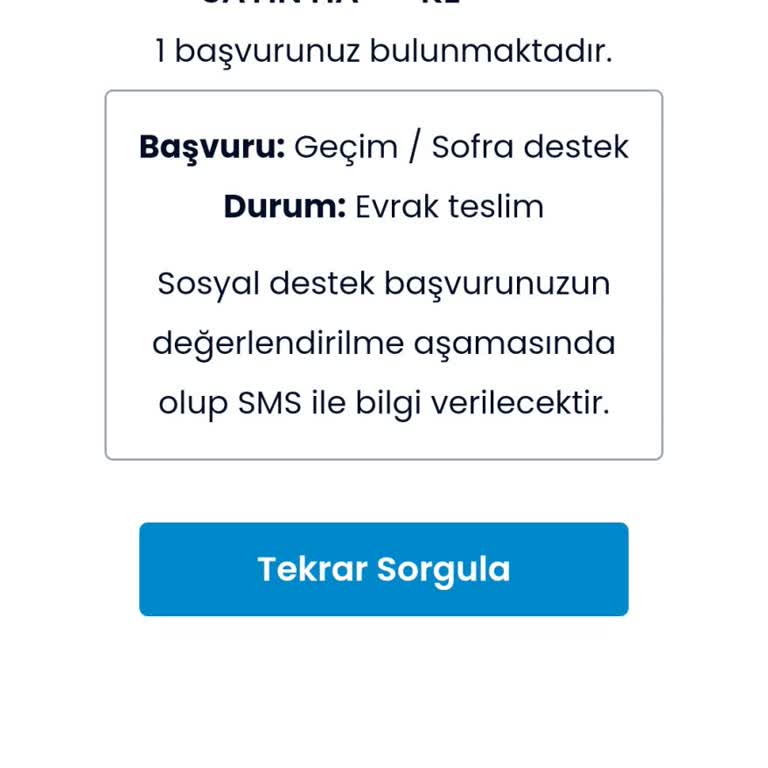 İBB Sofra Destek Başvurum Hakkında Acil Yardım Talebi