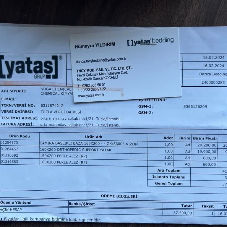 Yataş - Geç Ve Yanlış Ürün Teslimi