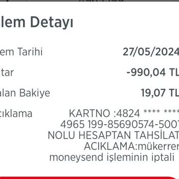 Ziraat Bankası Mükerrer Moneysend İzinsiz Para Çekiyor