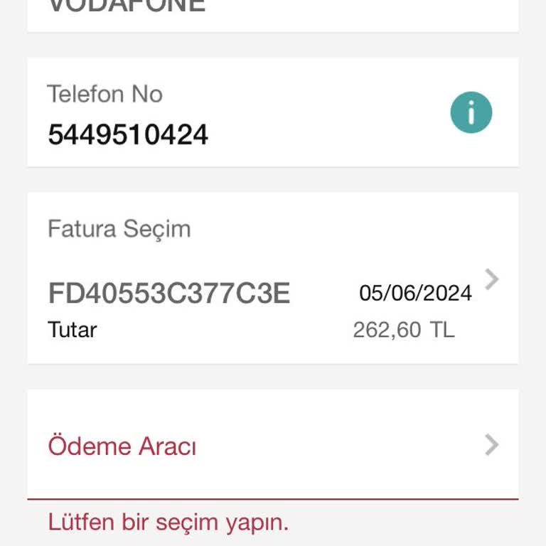 Vodafone Kullanılmayan Hatta Gelen Faturalarla Mağduriyet