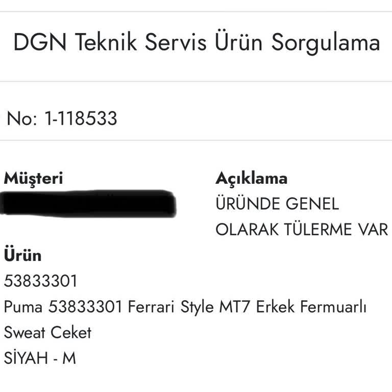 Puma Garantiye Gönderdik Deyip Göndermediler