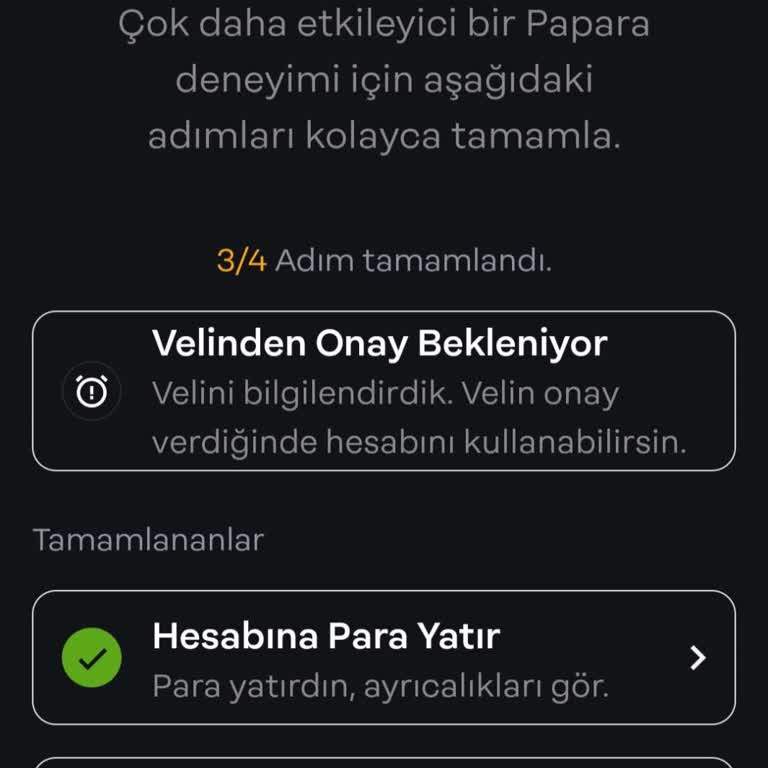Papara Veli Onayı İptali