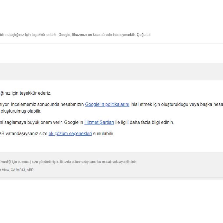 Gmail Hesabımın Sebepsiz Askıya Alınması