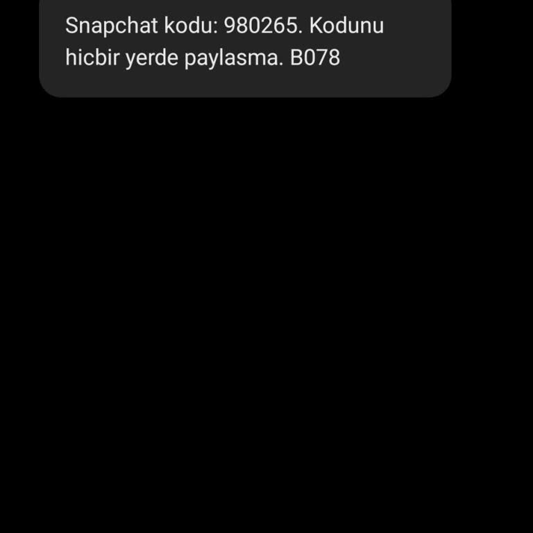 Snapchat SMS Mesajı Giriş Kodu