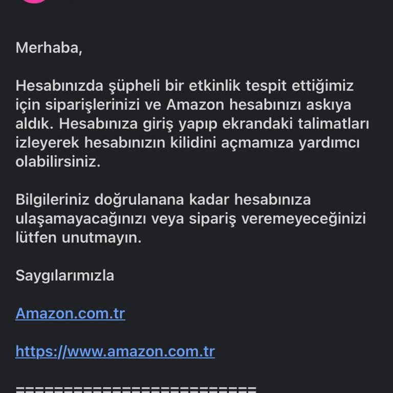 Amazon Hesabım Askıya Alındı