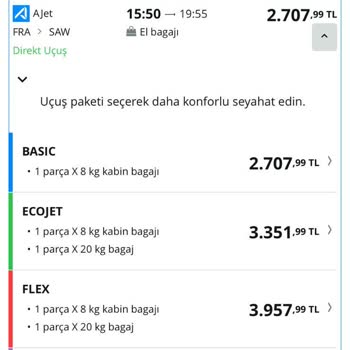 Ajet Ek Bagajı 8,5 Katına Satıyor