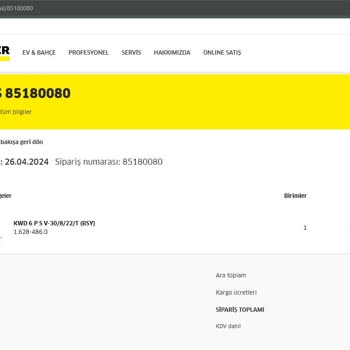 Karcher.com Sahte Bir Site. Dikkat Edilmeli.