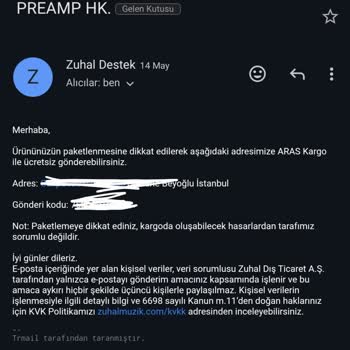 Zuhal Müzik Kusurlu Ürün ve Geçiştirme Sorunu