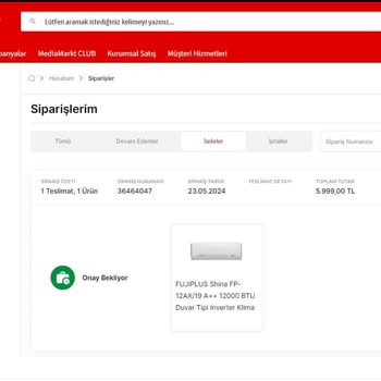 Media Markt Kafasına Göre Ürün İptali.