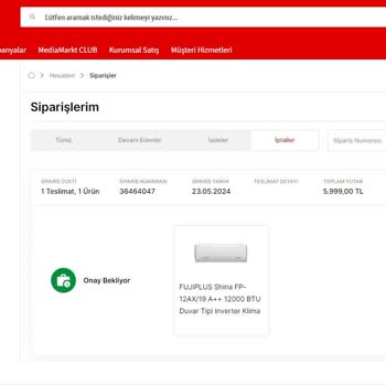 Media Markt Kafasına Göre Ürün İptali.