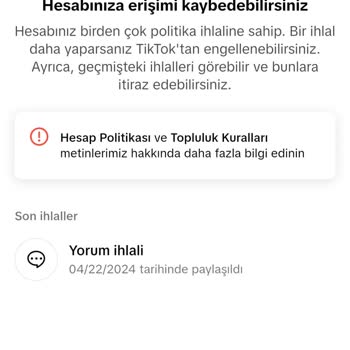 TikTok Hesap Uyarısı Hatası
