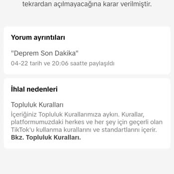 TikTok Hesap Uyarısı Hatası