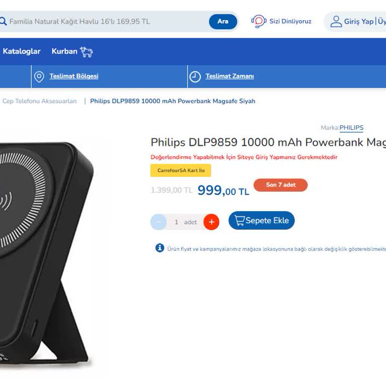 Carrefour'DAN Alınan Philips Powerbank Arızalı Ve Sonuç Yok