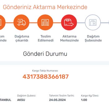 Aras Kargo Aksu/ Dağıtıma Çıkarmadan İadeye Geri Döndürüyor