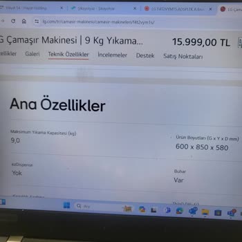 LG Buharlı Çamaşır Makinesi
