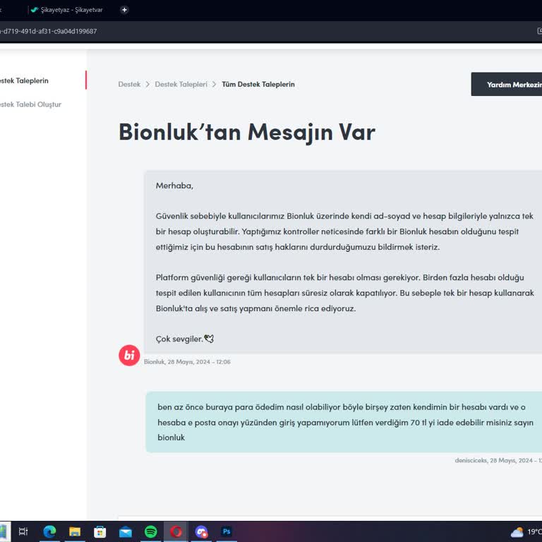 Bionluk Satış Hakları Kısıtlaması