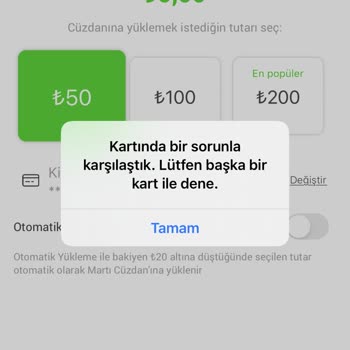 Martı Kartında Bir Sorunla Karşılaştık Sorunu