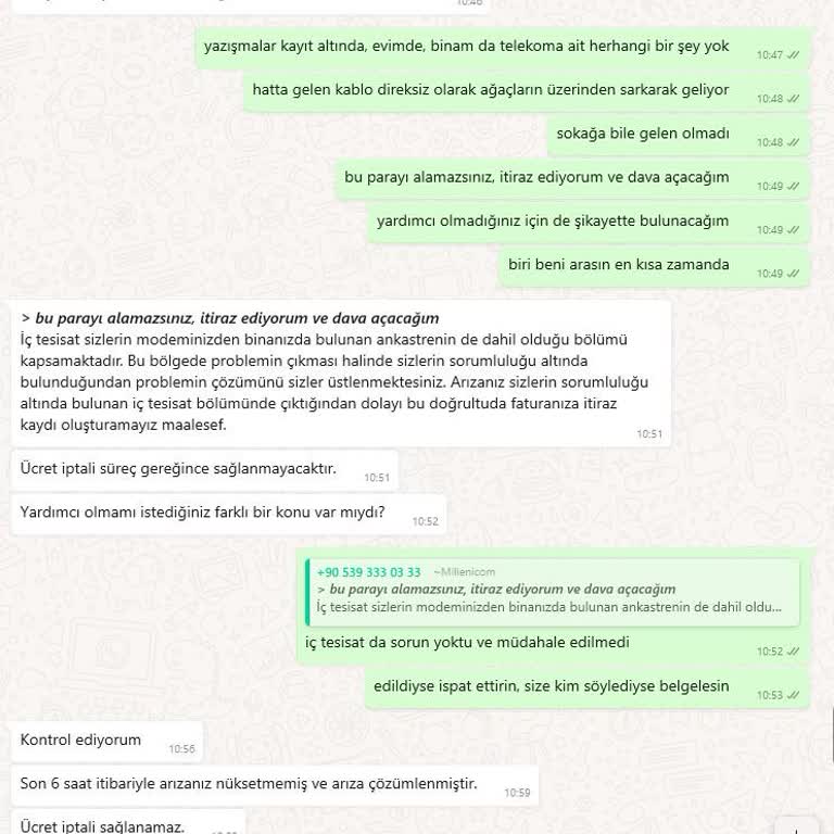 Millenicom Haksız Ücret Talebi