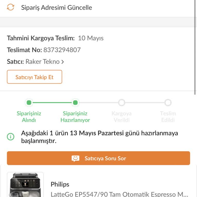 Trendyol Sipariş Edilen Ürünü Gönderilmemesi Raker Tekno Satıcı
