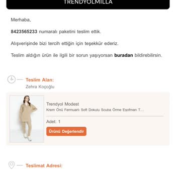Trendyol Ve Trendyol Milla Yanlış, Eksik Ve Kusurlu Ürün Gönderimi.